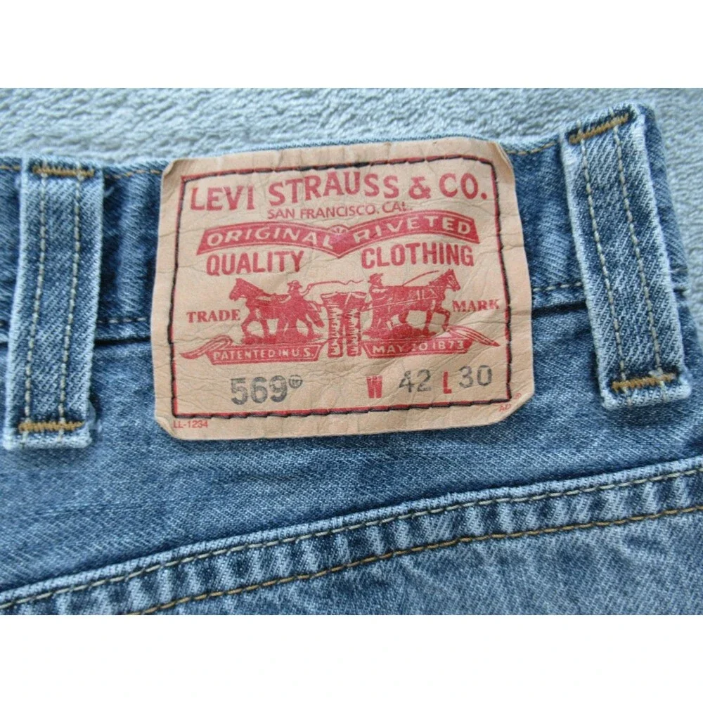 Levi's 569 Jeans Mens 42x30 (Actual 39x26.5) Relaxed Fit Straight Leg Blue